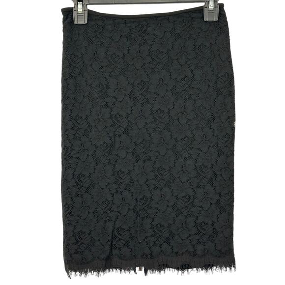 Diane von Furstenberg Skirt Womens 2 Scotia Lace Black Whimsigoth Office Career - Picture 1 of 6